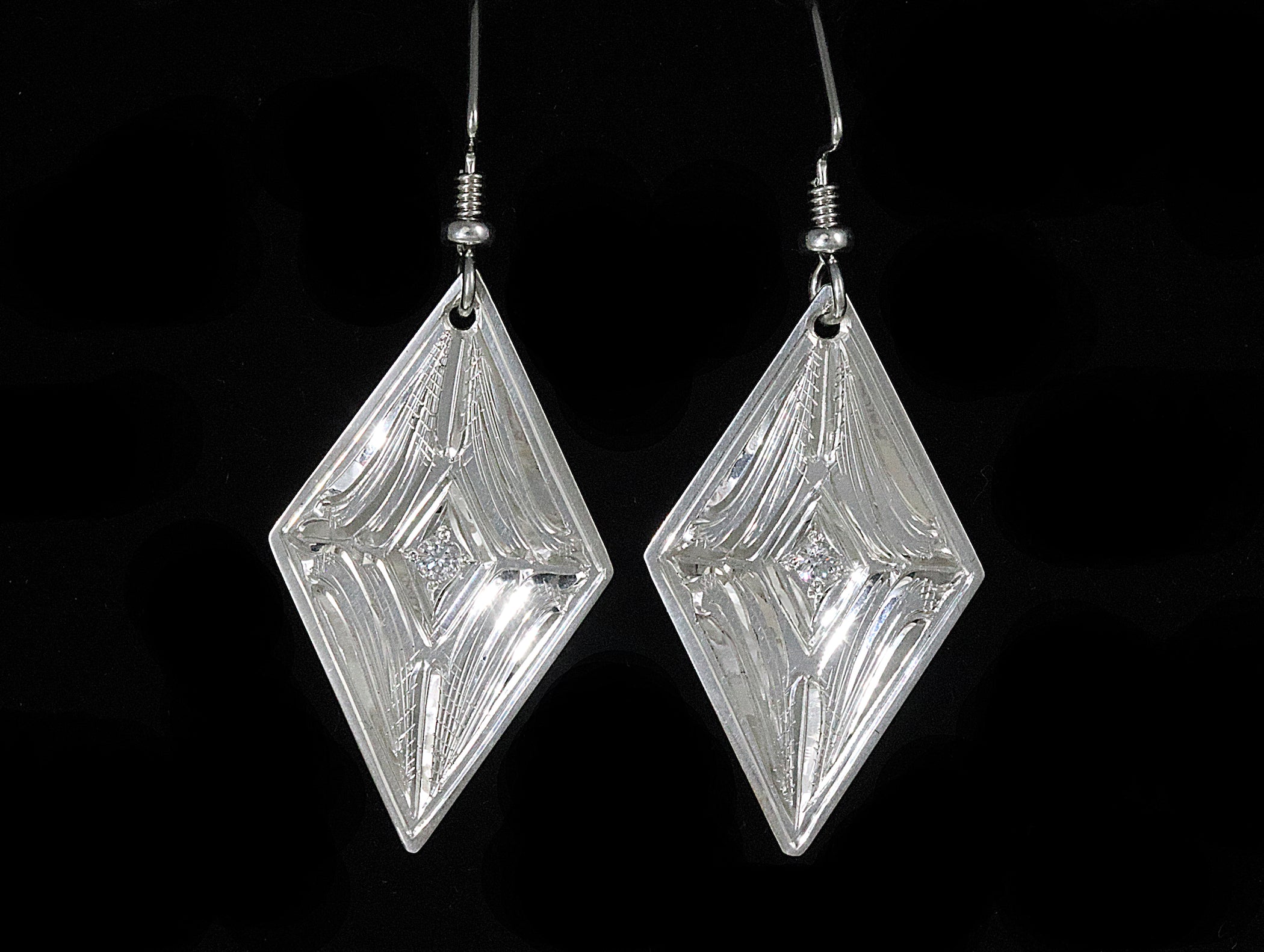 Diamond Shaped Earrings w/ Diamonds