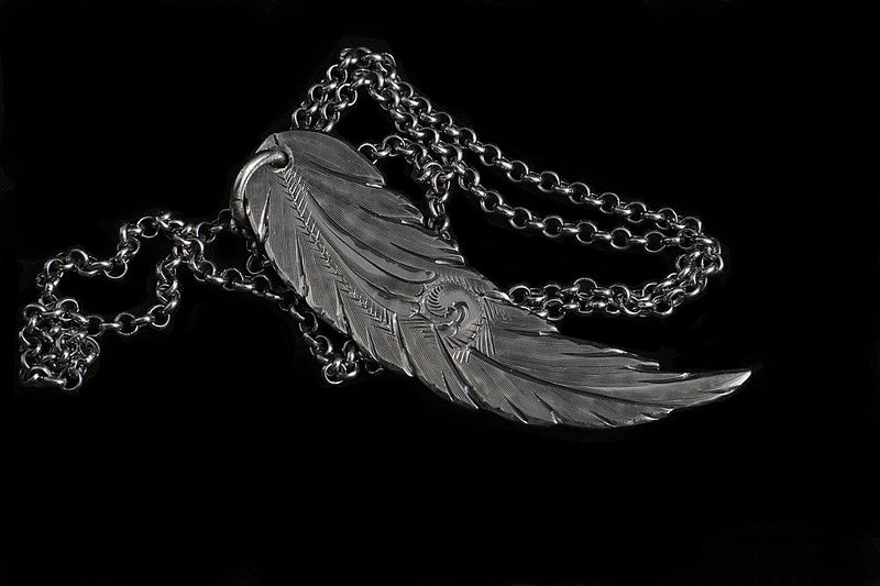 Feather Pendant on Rollo Chain