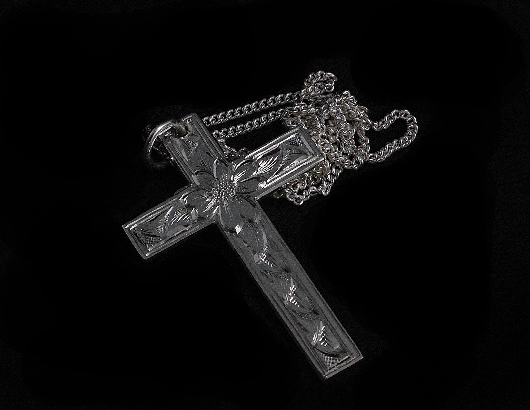 Cross Pendant on Sterling Chain