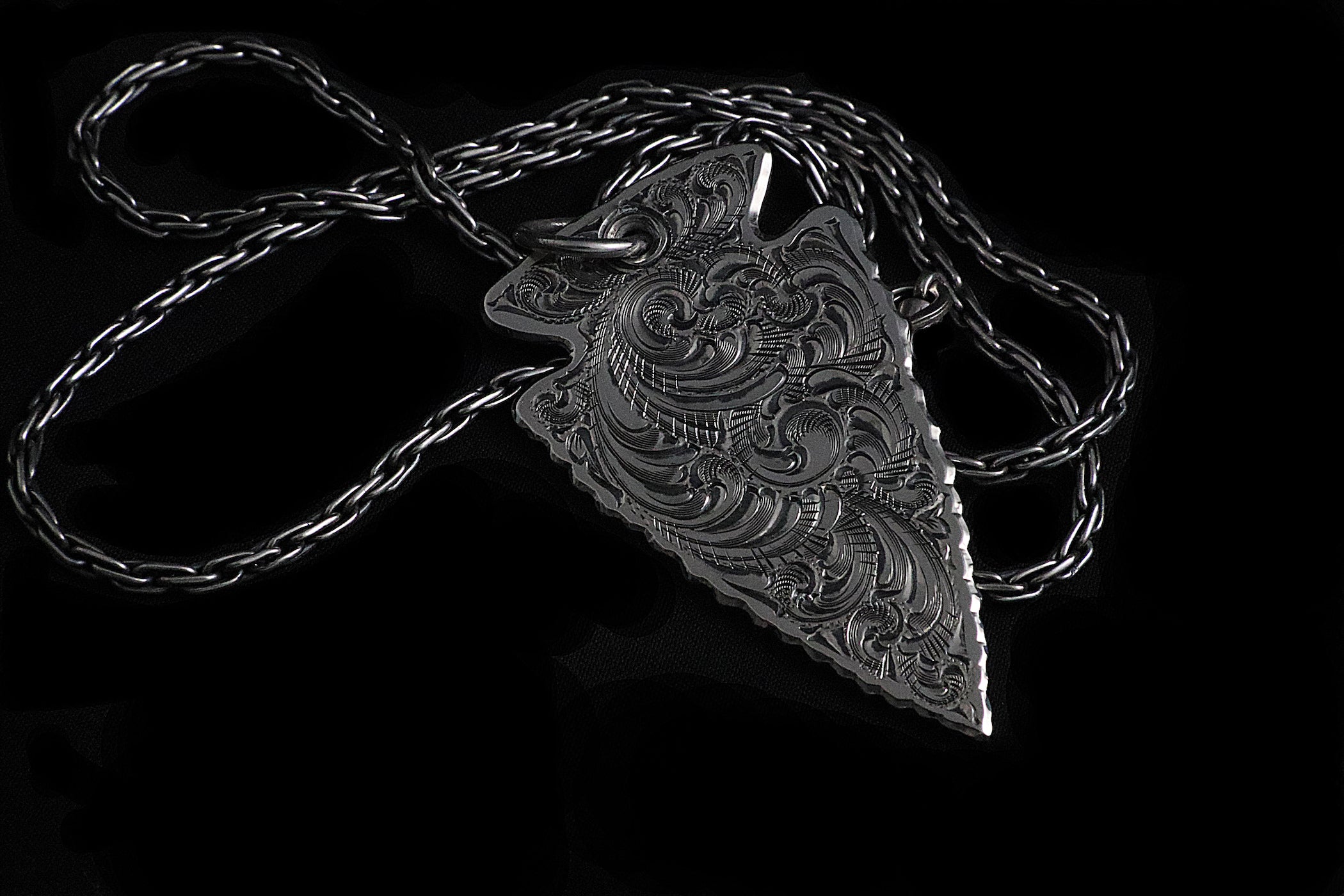 Large Arrowhead Pendant on Heavy Silver Chain